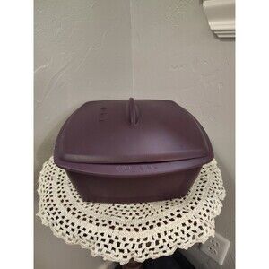 Epicure Multipurpose Steamer 3 Piece Silicone  Deep Purple Microwave Casserole